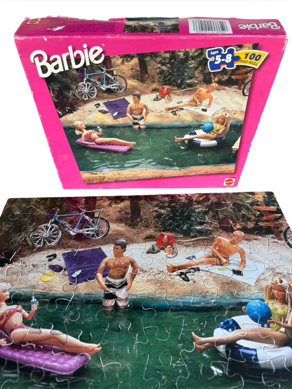 Barbie Vintage 1999 100 Piece Puzzle Lake Beach Scene